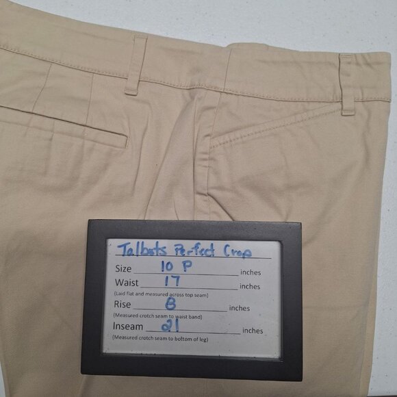 Talbots Perfect Crop Petite Pants Capri Khaki Womens 10 P Short Work Office - Picture 7 of 8